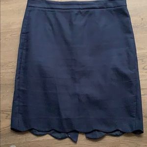 J. Crew scalloped pencil skirt Navy 8